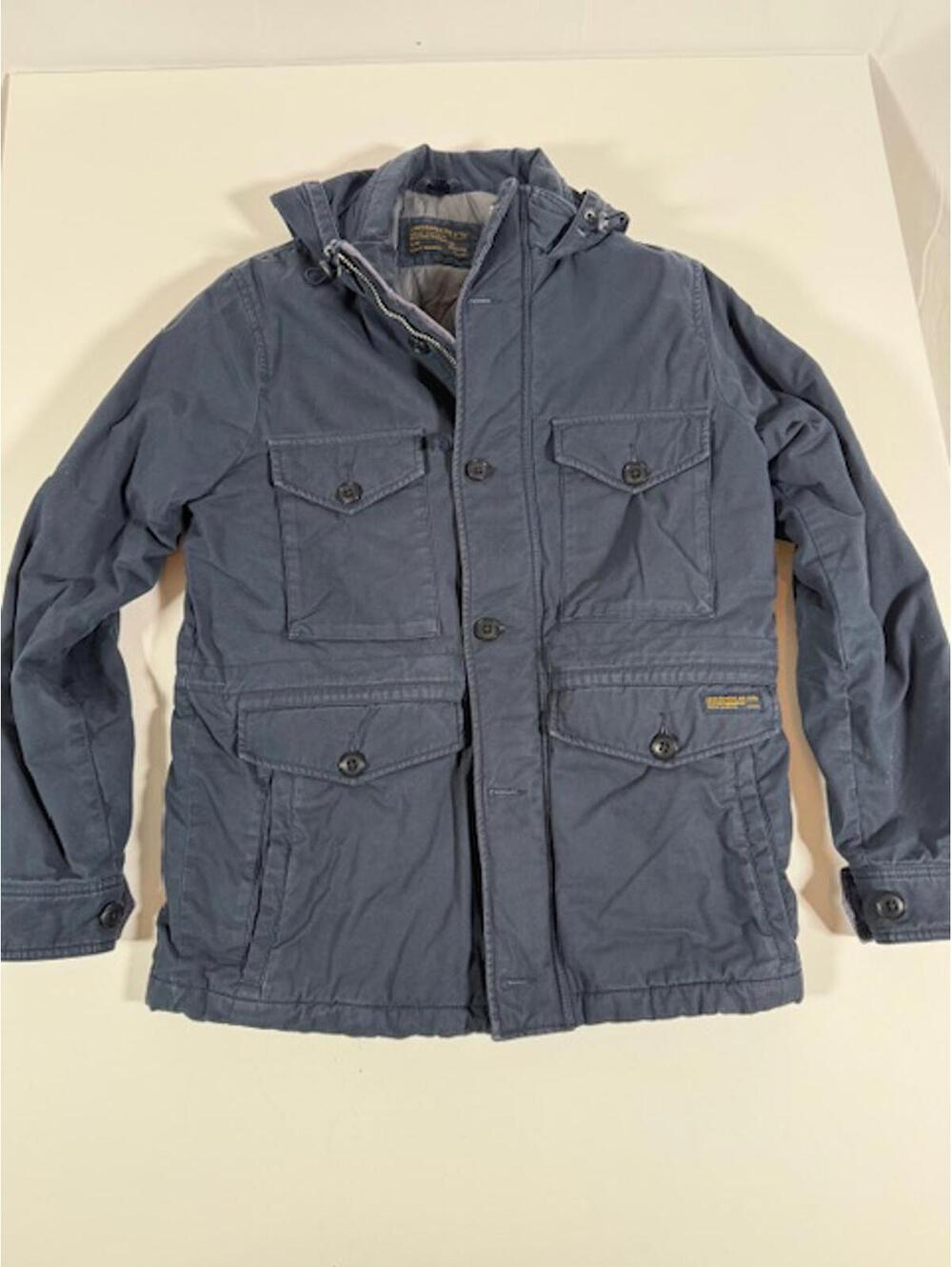 Abercrombie & Fitch Men's Navy Hooded Surplus Jacket Size M